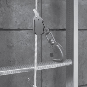 Vertikalt wiresystem for stiger, med demper (opptil 3 brukere)